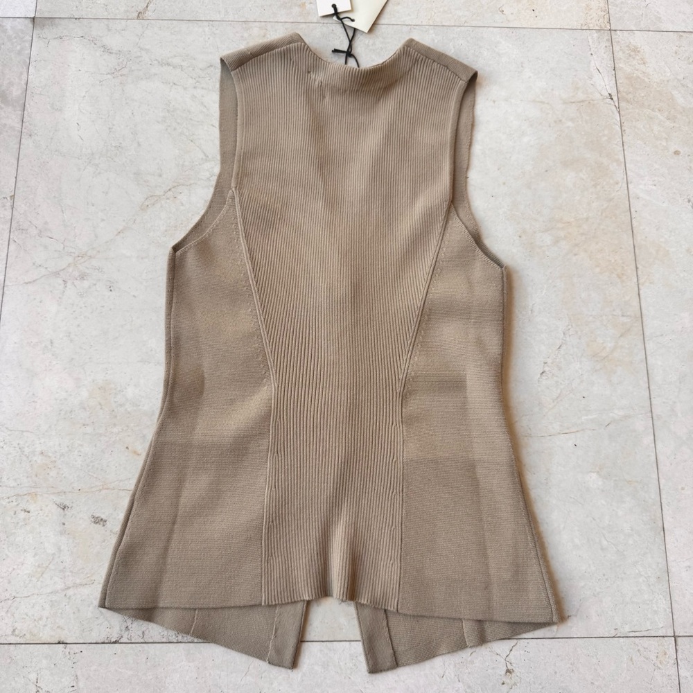 White + Warren Tan Sleeveless Vest size XS - Picture 3 of 7